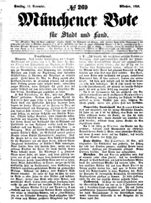 Münchener Bote für Stadt und Land Samstag 12. November 1859