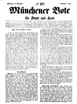 Münchener Bote für Stadt und Land Dienstag 15. November 1859