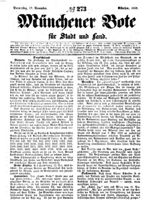 Münchener Bote für Stadt und Land Donnerstag 17. November 1859