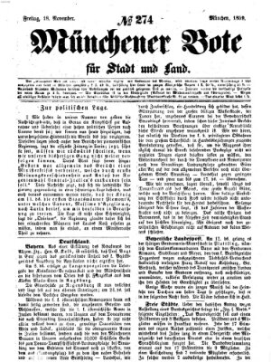 Münchener Bote für Stadt und Land Freitag 18. November 1859