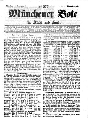 Münchener Bote für Stadt und Land Dienstag 22. November 1859