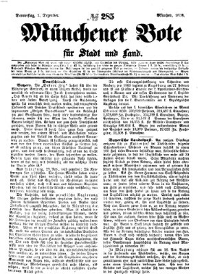 Münchener Bote für Stadt und Land Donnerstag 1. Dezember 1859