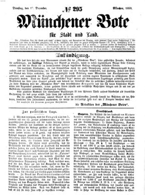 Münchener Bote für Stadt und Land Dienstag 13. Dezember 1859