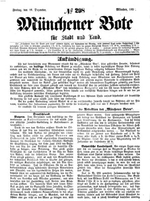 Münchener Bote für Stadt und Land Freitag 16. Dezember 1859