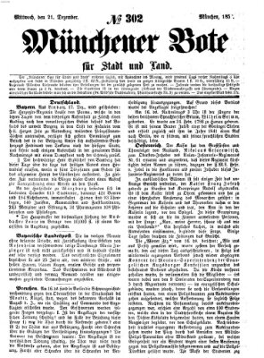 Münchener Bote für Stadt und Land Mittwoch 21. Dezember 1859