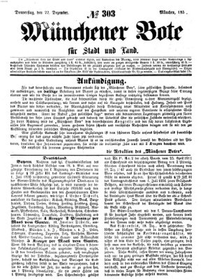 Münchener Bote für Stadt und Land Donnerstag 22. Dezember 1859