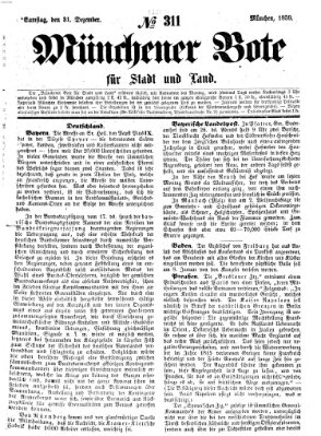 Münchener Bote für Stadt und Land Samstag 31. Dezember 1859