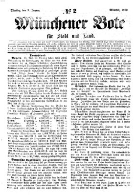 Münchener Bote für Stadt und Land Dienstag 3. Januar 1860