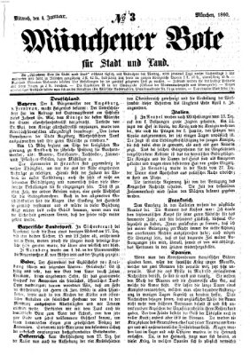 Münchener Bote für Stadt und Land Mittwoch 4. Januar 1860