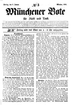 Münchener Bote für Stadt und Land Freitag 6. Januar 1860