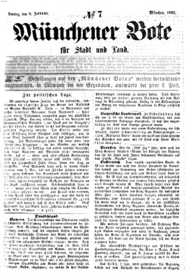 Münchener Bote für Stadt und Land Sonntag 8. Januar 1860