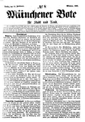 Münchener Bote für Stadt und Land Dienstag 10. Januar 1860