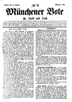 Münchener Bote für Stadt und Land Freitag 13. Januar 1860