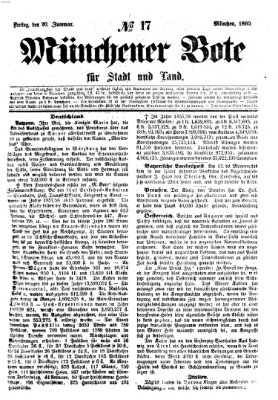 Münchener Bote für Stadt und Land Freitag 20. Januar 1860