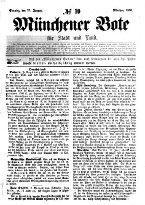 Münchener Bote für Stadt und Land Sonntag 22. Januar 1860