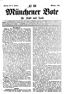 Münchener Bote für Stadt und Land Freitag 27. Januar 1860