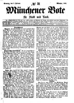 Münchener Bote für Stadt und Land Sonntag 5. Februar 1860