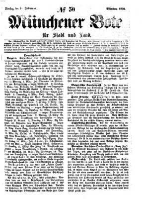 Münchener Bote für Stadt und Land Dienstag 28. Februar 1860