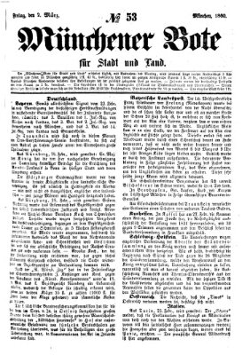 Münchener Bote für Stadt und Land Freitag 2. März 1860