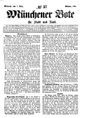 Münchener Bote für Stadt und Land Mittwoch 7. März 1860