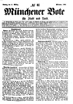 Münchener Bote für Stadt und Land Sonntag 11. März 1860