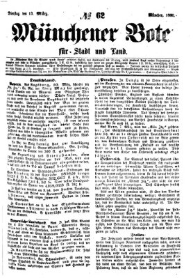 Münchener Bote für Stadt und Land Dienstag 13. März 1860