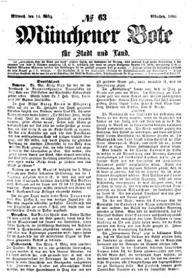 Münchener Bote für Stadt und Land Mittwoch 14. März 1860