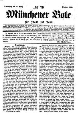 Münchener Bote für Stadt und Land Donnerstag 22. März 1860