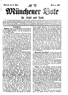 Münchener Bote für Stadt und Land Mittwoch 28. März 1860