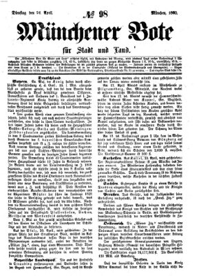 Münchener Bote für Stadt und Land Dienstag 24. April 1860