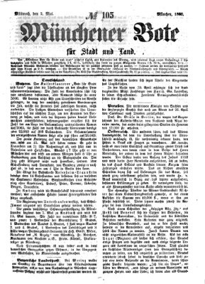 Münchener Bote für Stadt und Land Mittwoch 2. Mai 1860