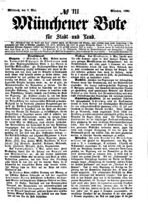 Münchener Bote für Stadt und Land Mittwoch 9. Mai 1860