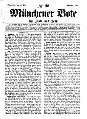 Münchener Bote für Stadt und Land Donnerstag 10. Mai 1860