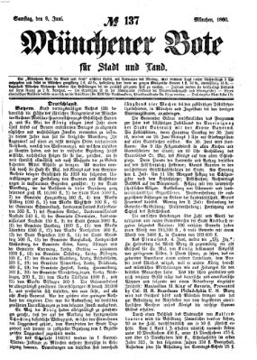 Münchener Bote für Stadt und Land Samstag 9. Juni 1860