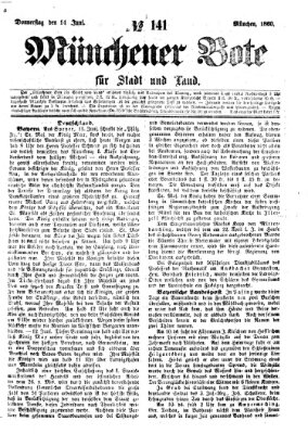 Münchener Bote für Stadt und Land Donnerstag 14. Juni 1860