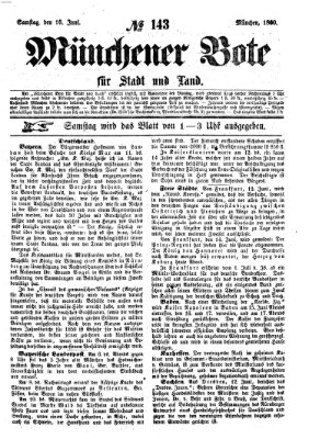 Münchener Bote für Stadt und Land Samstag 16. Juni 1860