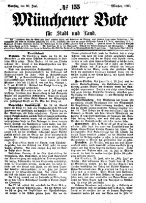 Münchener Bote für Stadt und Land Samstag 30. Juni 1860