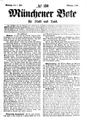 Münchener Bote für Stadt und Land Sonntag 1. Juli 1860