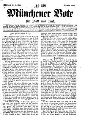 Münchener Bote für Stadt und Land Mittwoch 4. Juli 1860