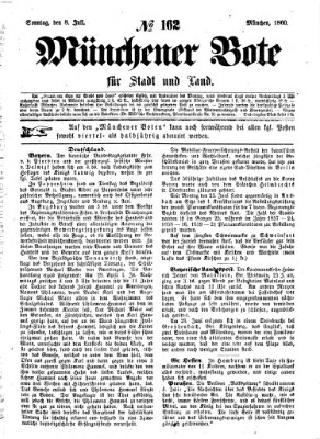 Münchener Bote für Stadt und Land Sonntag 8. Juli 1860