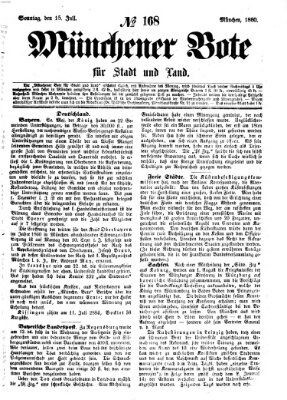 Münchener Bote für Stadt und Land Sonntag 15. Juli 1860