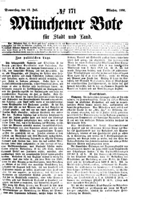 Münchener Bote für Stadt und Land Donnerstag 19. Juli 1860