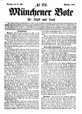 Münchener Bote für Stadt und Land Sonntag 22. Juli 1860