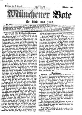 Münchener Bote für Stadt und Land Dienstag 7. August 1860