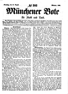 Münchener Bote für Stadt und Land Samstag 25. August 1860