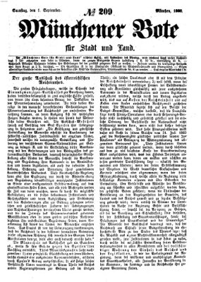 Münchener Bote für Stadt und Land Samstag 1. September 1860