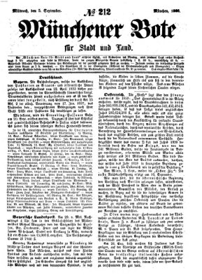 Münchener Bote für Stadt und Land Mittwoch 5. September 1860