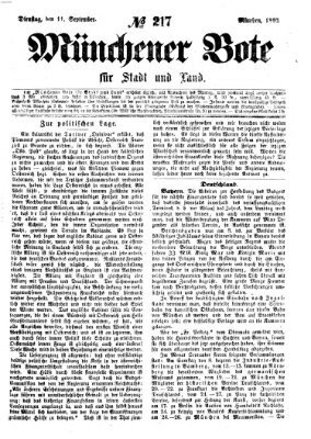 Münchener Bote für Stadt und Land Dienstag 11. September 1860