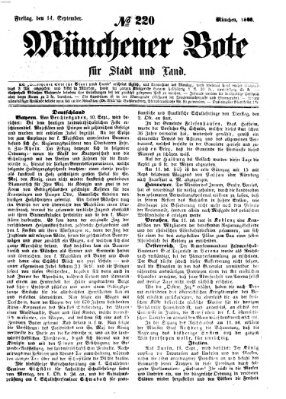 Münchener Bote für Stadt und Land Freitag 14. September 1860