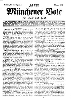 Münchener Bote für Stadt und Land Sonntag 16. September 1860